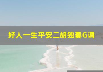 好人一生平安二胡独奏G调