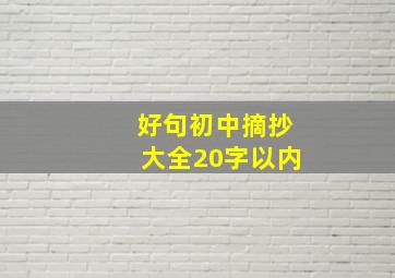 好句初中摘抄大全20字以内