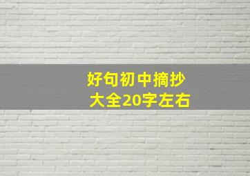 好句初中摘抄大全20字左右