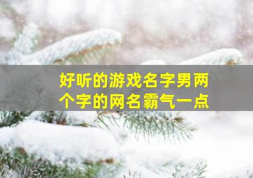 好听的游戏名字男两个字的网名霸气一点