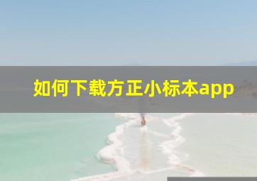 如何下载方正小标本app