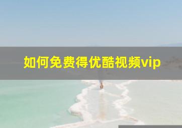 如何免费得优酷视频vip