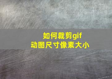 如何裁剪gif动图尺寸像素大小