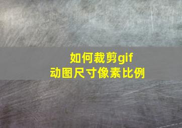 如何裁剪gif动图尺寸像素比例