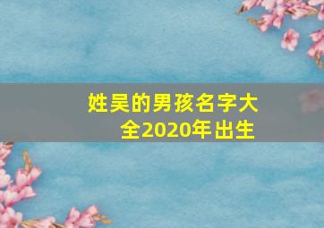 姓吴的男孩名字大全2020年出生