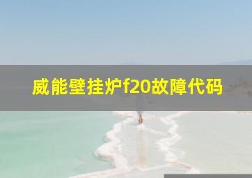 威能壁挂炉f20故障代码