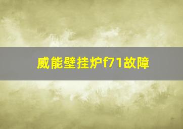 威能壁挂炉f71故障