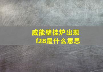 威能壁挂炉出现f28是什么意思