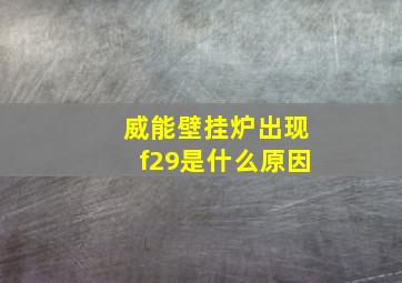 威能壁挂炉出现f29是什么原因