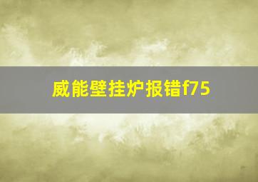 威能壁挂炉报错f75