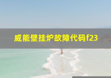 威能壁挂炉故障代码f23