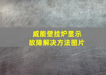 威能壁挂炉显示故障解决方法图片