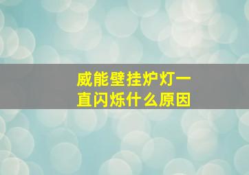 威能壁挂炉灯一直闪烁什么原因