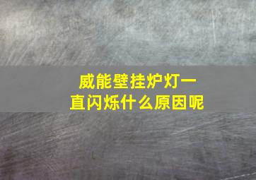 威能壁挂炉灯一直闪烁什么原因呢