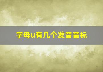 字母u有几个发音音标