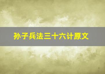 孙子兵法三十六计原文