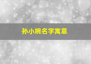 孙小婉名字寓意