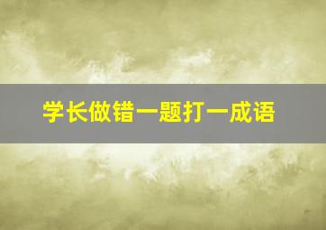 学长做错一题打一成语