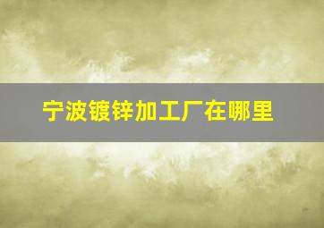 宁波镀锌加工厂在哪里