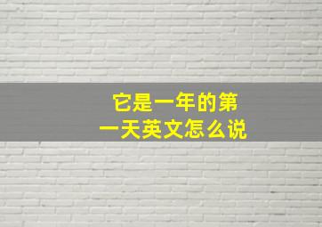 它是一年的第一天英文怎么说