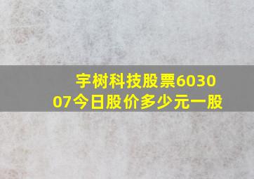 宇树科技股票603007今日股价多少元一股