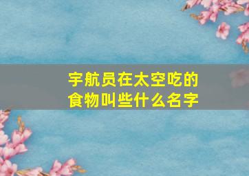 宇航员在太空吃的食物叫些什么名字