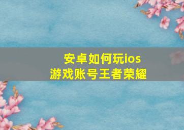 安卓如何玩ios游戏账号王者荣耀