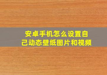 安卓手机怎么设置自己动态壁纸图片和视频