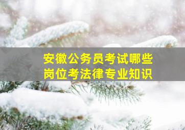 安徽公务员考试哪些岗位考法律专业知识