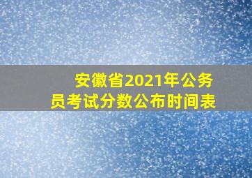 安徽省2021年公务员考试分数公布时间表