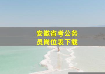 安徽省考公务员岗位表下载