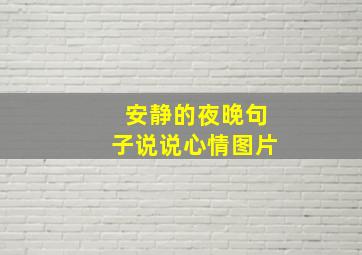 安静的夜晚句子说说心情图片