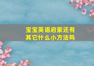 宝宝英语启蒙还有其它什么小方法吗