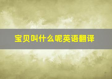 宝贝叫什么呢英语翻译