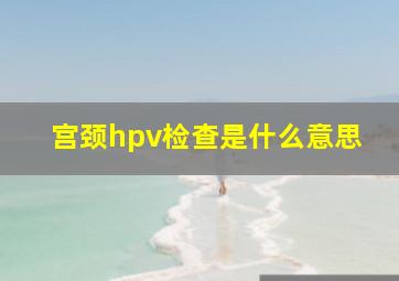 宫颈hpv检查是什么意思