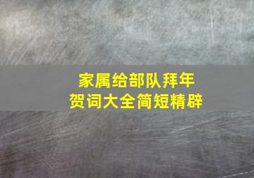 家属给部队拜年贺词大全简短精辟