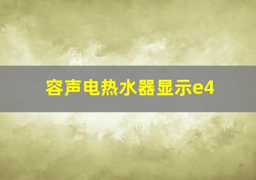 容声电热水器显示e4