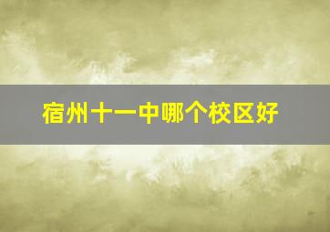 宿州十一中哪个校区好