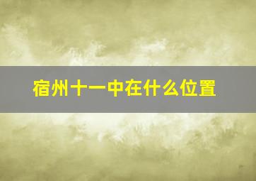 宿州十一中在什么位置