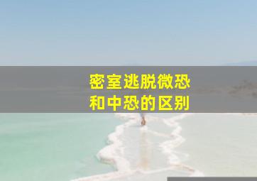 密室逃脱微恐和中恐的区别