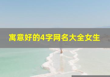 寓意好的4字网名大全女生