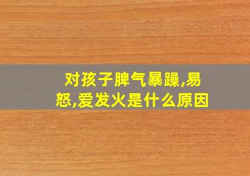 对孩子脾气暴躁,易怒,爱发火是什么原因