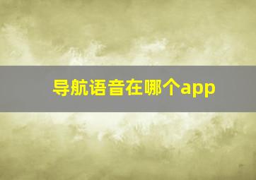 导航语音在哪个app