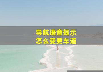 导航语音提示怎么变更车道