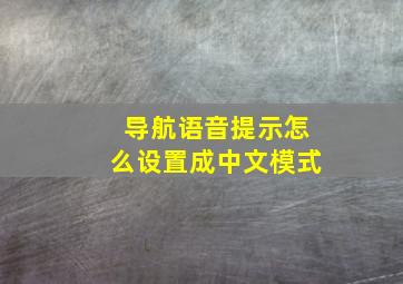 导航语音提示怎么设置成中文模式