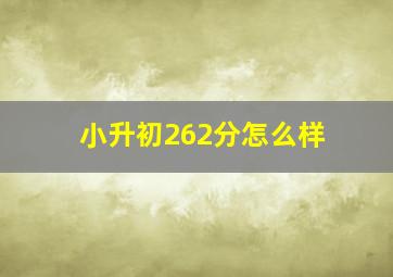 小升初262分怎么样