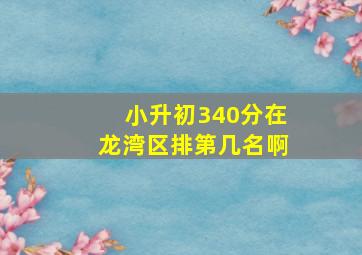 小升初340分在龙湾区排第几名啊