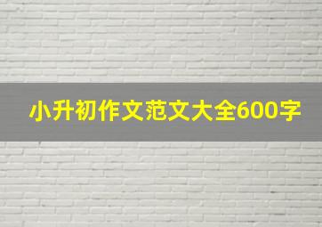 小升初作文范文大全600字