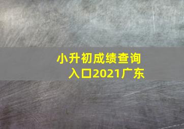 小升初成绩查询入口2021广东