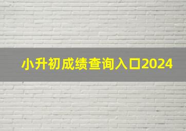 小升初成绩查询入口2024